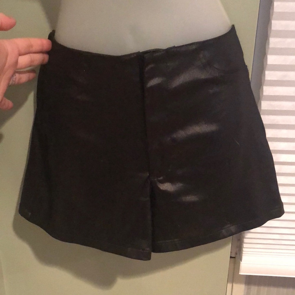 hot faux leather high waist rise SHORTS size 5